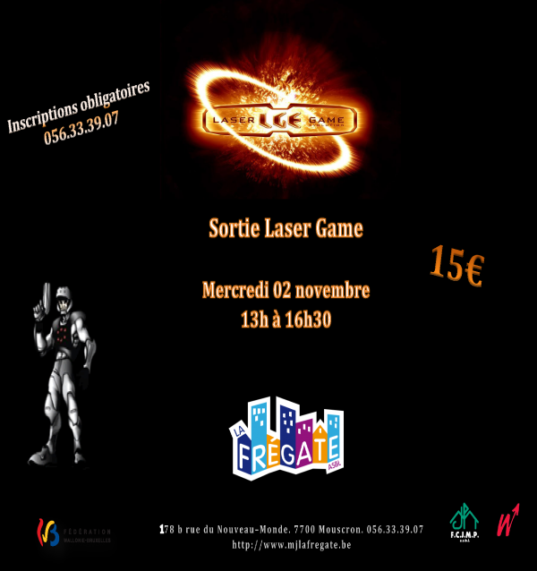 AFFICHE LASERGAME e1318228430200 Sortie LaserGame   2 Novembre